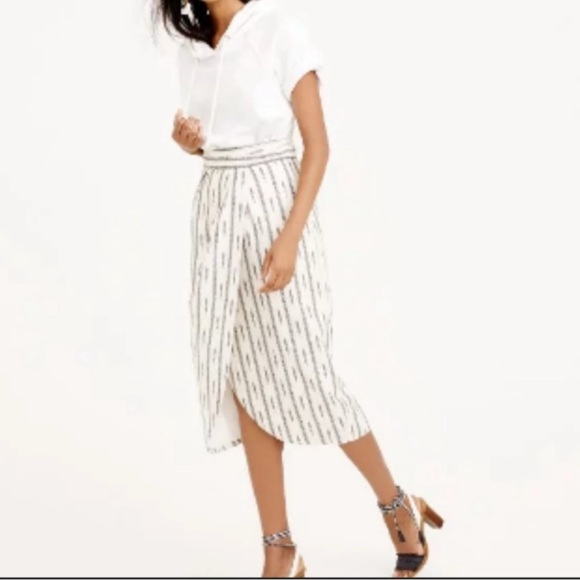 - J.Crew Factory Faux Wrap Skirt - Size 8 - off white and black - available - Picture 1 of 6